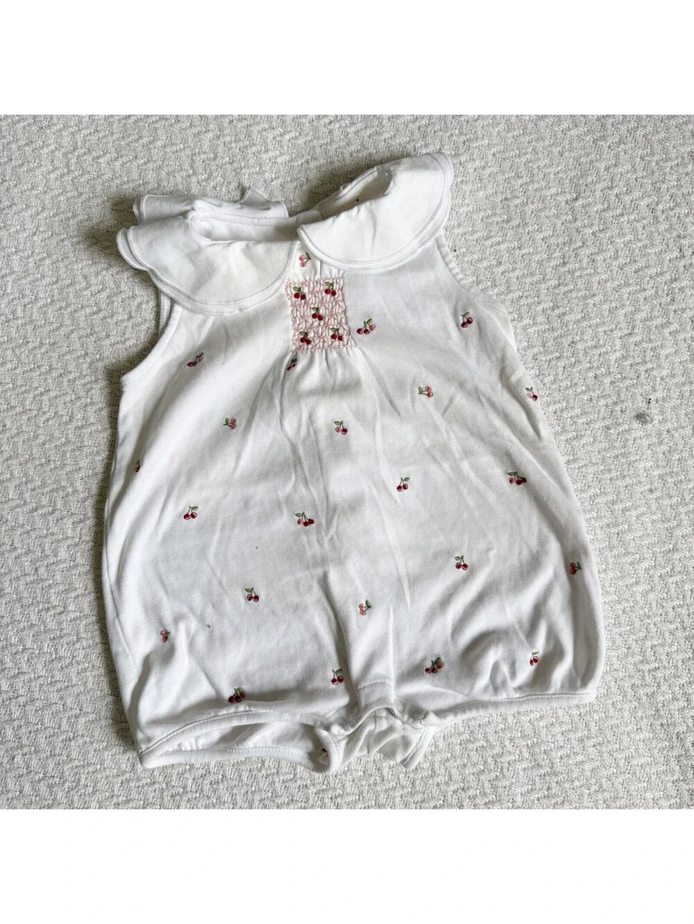 Vintage GYMBOREE 2005 Sweet Cherries Baby Girl 6-12M Cherry Romper
